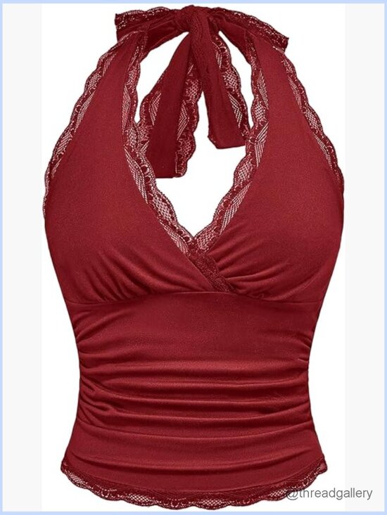 Tops - Leopard Print Ruched Halter Crop Top V Neck Tie Back Sleeveless Slim Fit Cami